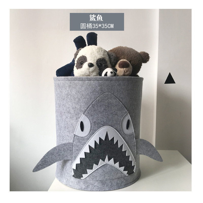 35x35cm Korean Cartoon Lion Elephant Felt Storage Basket for Clothes Toys