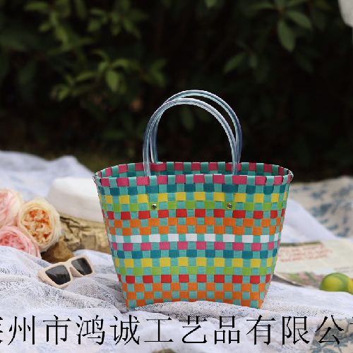 Bolso Tejido a Mano a Cuadros, Gran Capacidad, Impermeable para Verano y Viajes